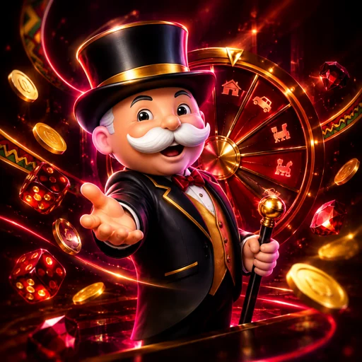 Game show Monopoly Live com presentador e roda de prêmios