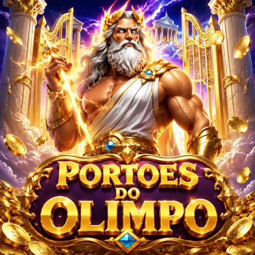 Capa do slot Gates of Olympus com Zeus e esferas de multiplicador